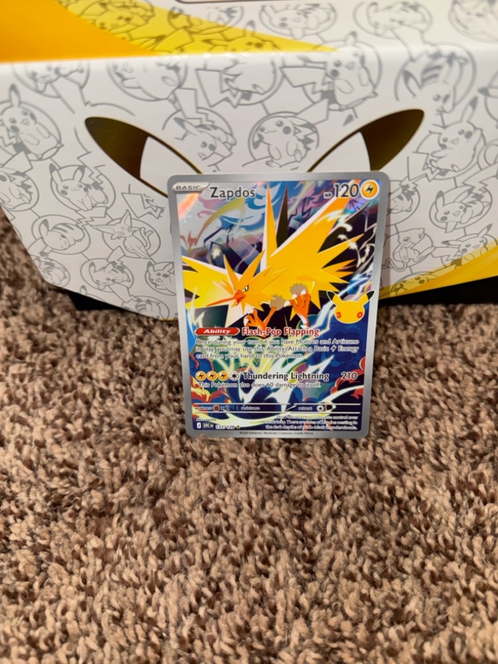 Pokemon Zapdos Trading Card 133/128 30th Celebration